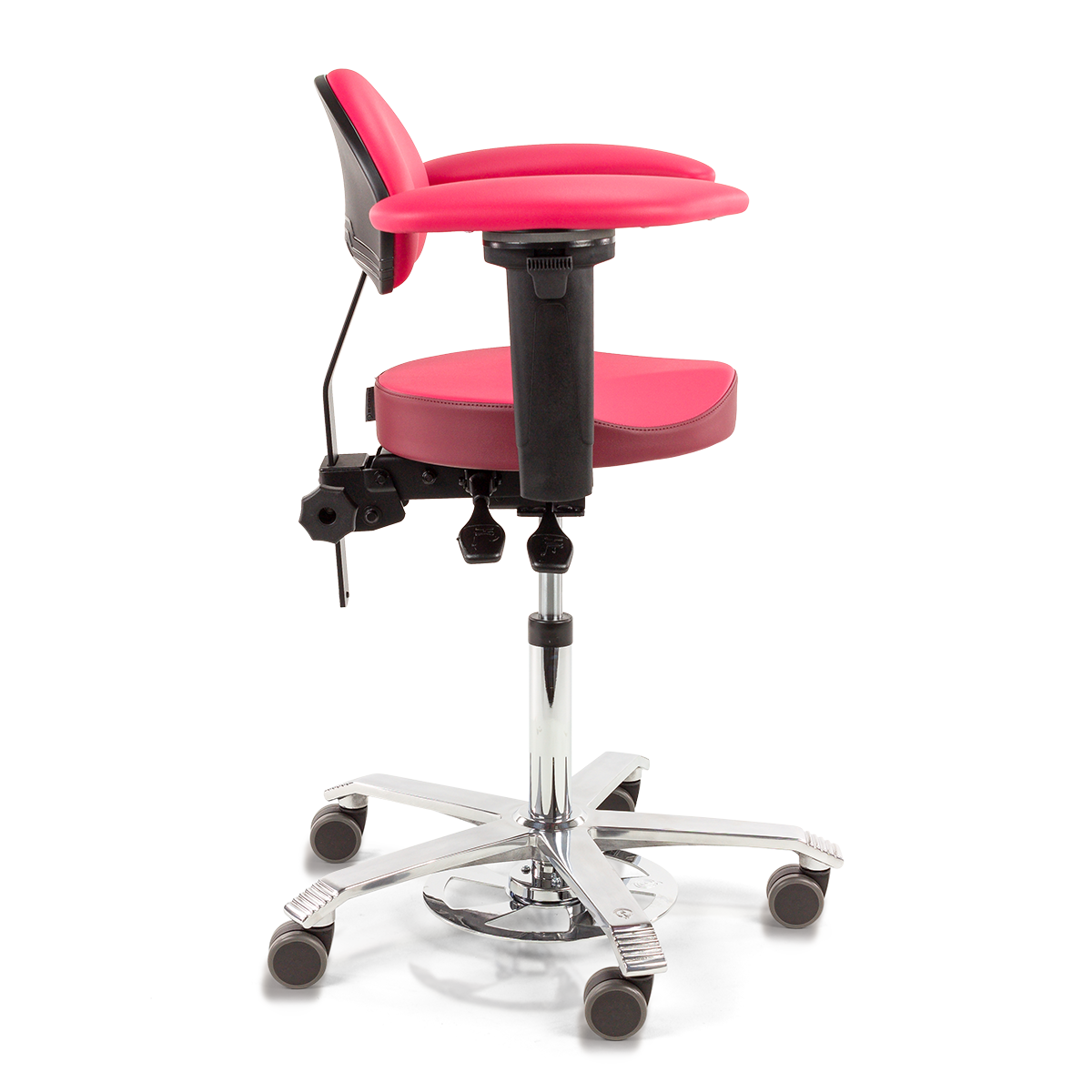 Ergo Support Stamskin Bicolor Pink Orchid Burgundy Red With Armrest Type 6 Footcontrol (2)