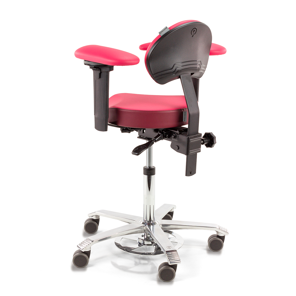 Ergo Support Stamskin Bicolor Pink Orchid Burgundy Red With Armrest Type 6 Footcontrol (4)